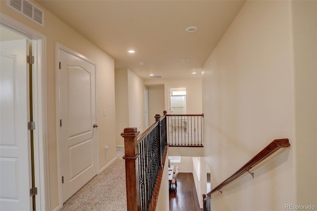 13351 Olive Way, Thornton, CO 80602 - hall with an upstairs landing, baseboards, and recessed lighting