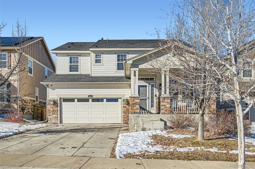 view of front of home featuring a garage