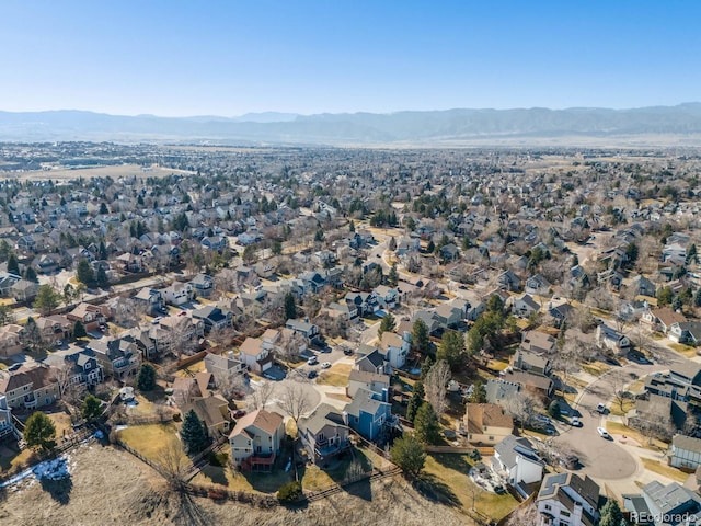 aerial view featuring a mountain view