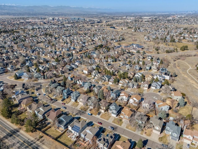 bird's eye view featuring a mountain view