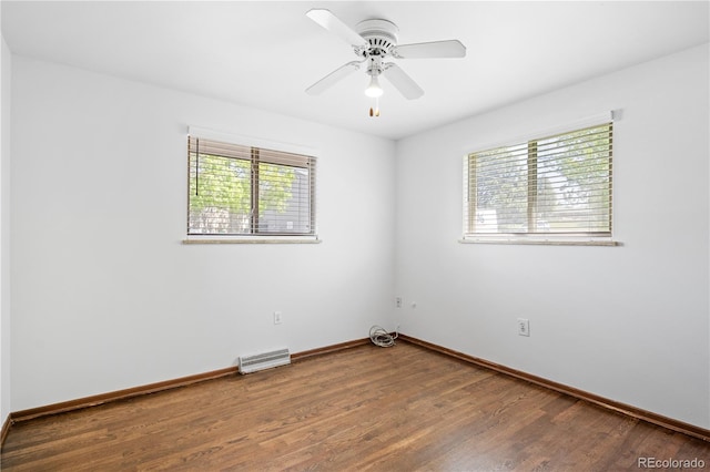 6004 S Prince St, Littleton, CO 80120 - spare room with wood finished floors, baseboards, and ceiling fan