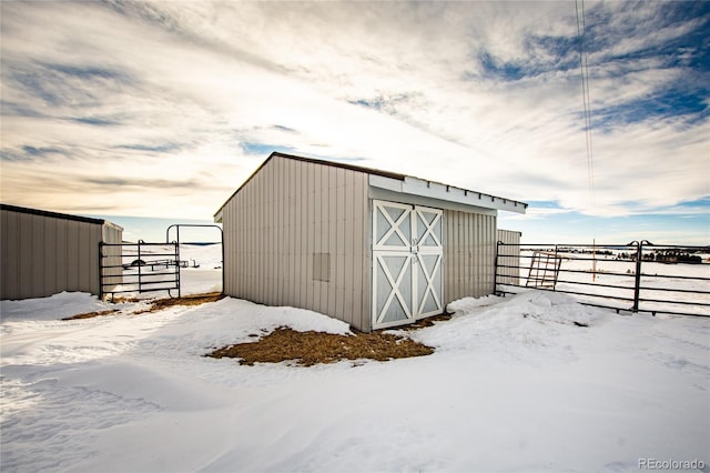 view of snow covered structure