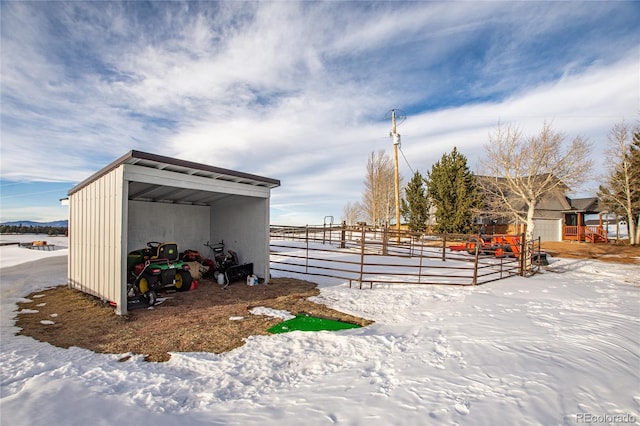 view of snow covered structure