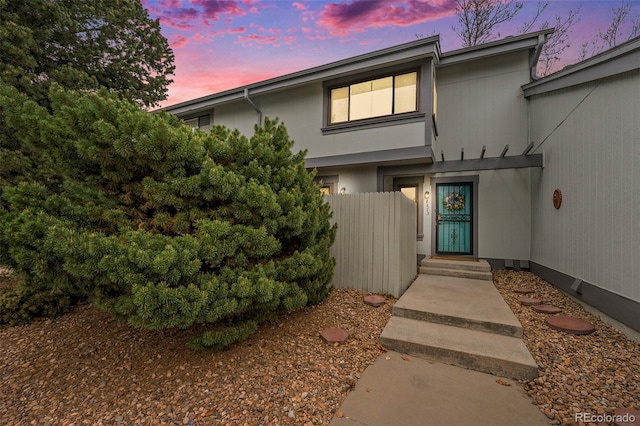 view of front of property with fence
