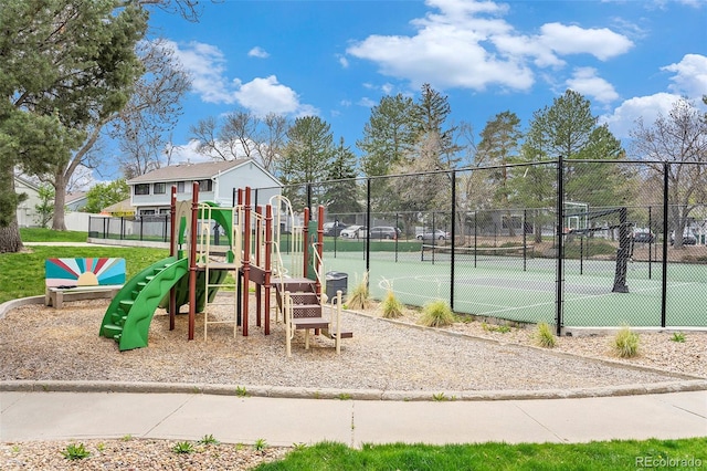 community playground with fence
