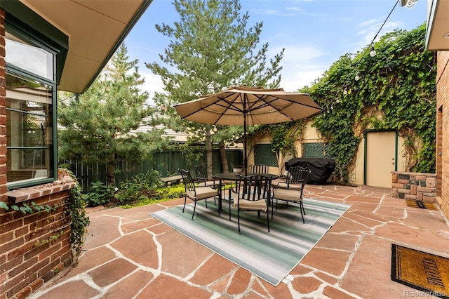 view of patio with grilling area