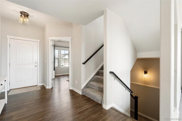 8235 Ryegate Way, Colorado Springs, CO 80908 - foyer featuring dark wood-style flooring and baseboards