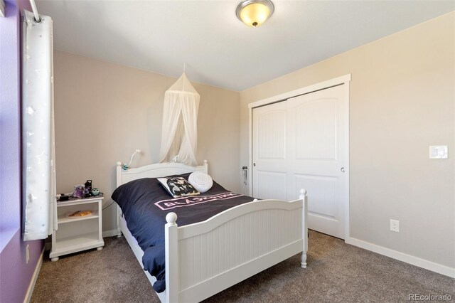 8235 Ryegate Way, Colorado Springs, CO 80908 - bedroom featuring carpet, a closet, and baseboards
