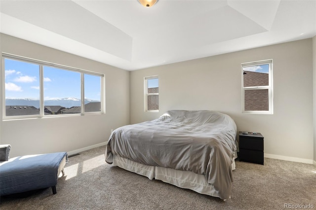 8235 Ryegate Way, Colorado Springs, CO 80908 - bedroom featuring carpet floors, baseboards, and a tray ceiling