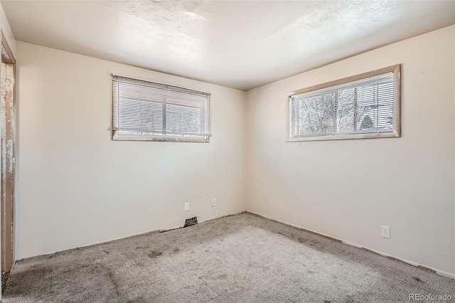 spare room with plenty of natural light and carpet