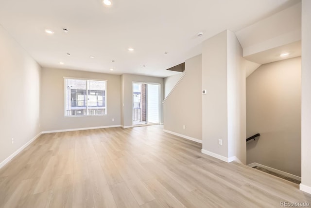 empty room featuring light hardwood / wood-style floors