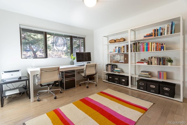 office with wood finished floors