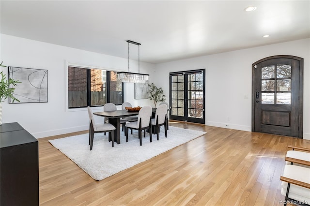 dining room featuring light hardwood / wood-style floors