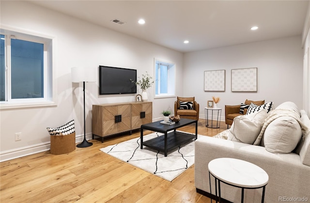 living room featuring hardwood / wood-style floors