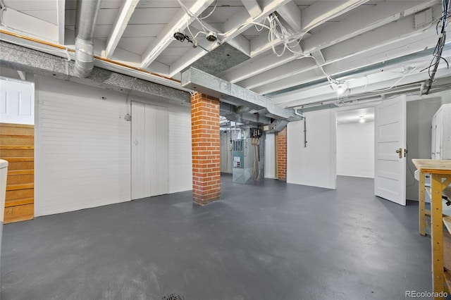 2140 S Washington St, Denver, CO 80210 - unfinished below grade area with stairs and heating unit