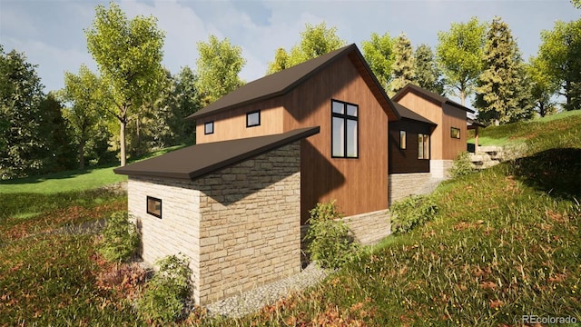 2035 Highlands Dr, Breckenridge, CO 80424 - view of side of home with a lawn