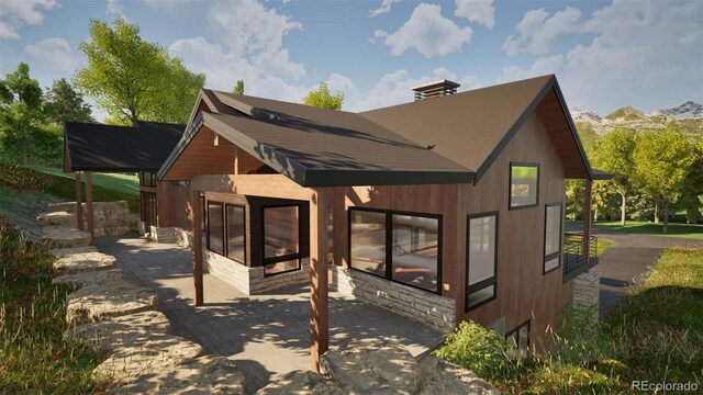2035 Highlands Dr, Breckenridge, CO 80424 - exterior space featuring a patio and a mountain view