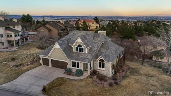 aerial view with a residential view