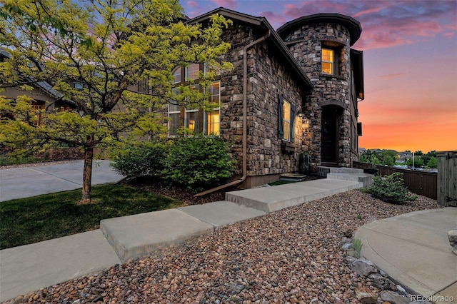 10705 Pinewalk Way, Highlands Ranch, CO 80130 - view of front of property with stone siding