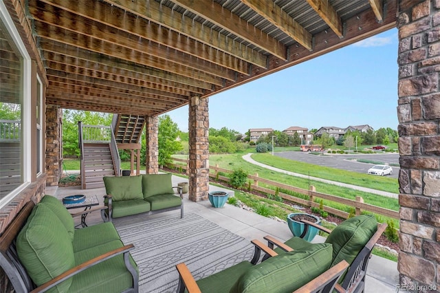 10705 Pinewalk Way, Highlands Ranch, CO 80130 - view of patio featuring stairs and an outdoor living space