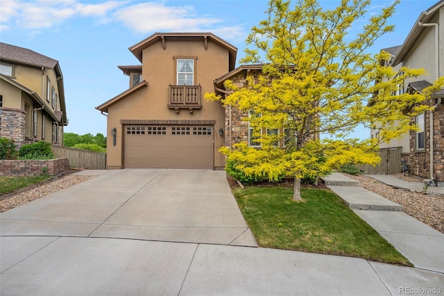 10705 Pinewalk Way, Highlands Ranch, CO 80130 - view of front facade featuring stucco siding, an attached garage, and concrete driveway