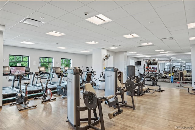 23425 E Otero Dr, Aurora, CO 80016 - gym with wood finished floors