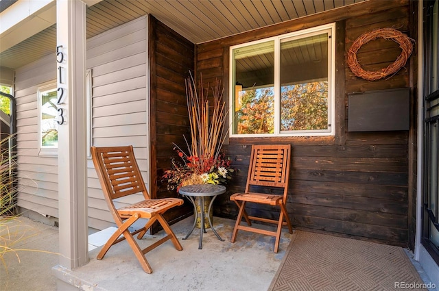 view of patio with a porch