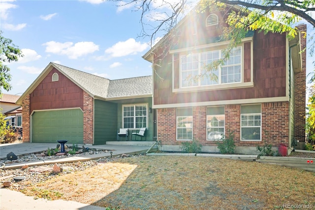 view of front of home with a garage