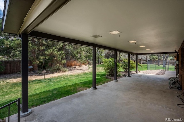 view of patio featuring a fenced backyard