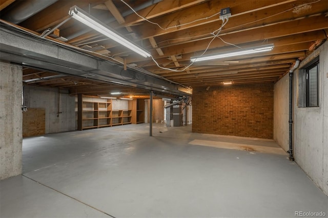 unfinished below grade area with heating unit