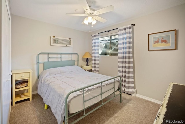 933 Straight Creek Dr Unit 101, Dillon, CO 80435 - bedroom with ceiling fan, carpet, baseboards, and a wall mounted AC