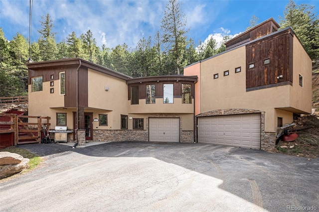 view of front of house with a garage