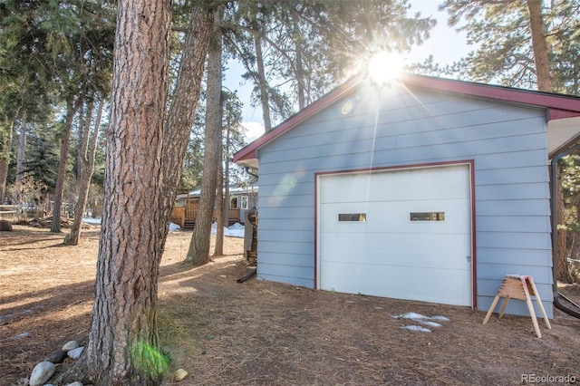 view of garage