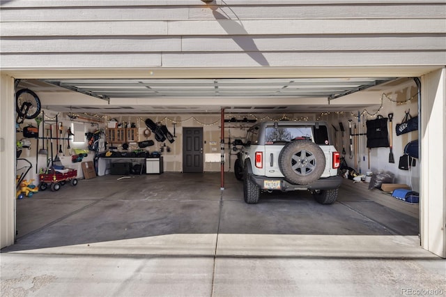 view of garage