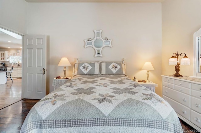 bedroom featuring dark hardwood / wood-style floors