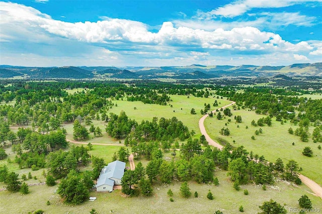 aerial view featuring a mountain view