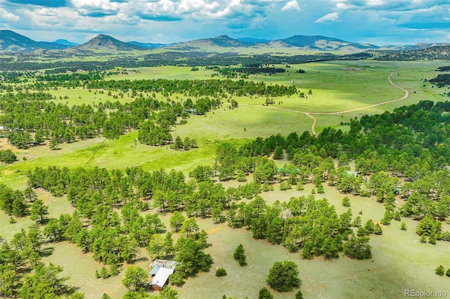 aerial view featuring a mountain view