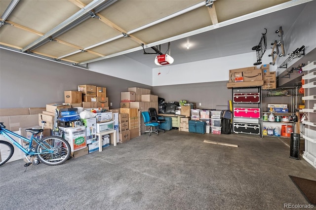 garage featuring a garage door opener