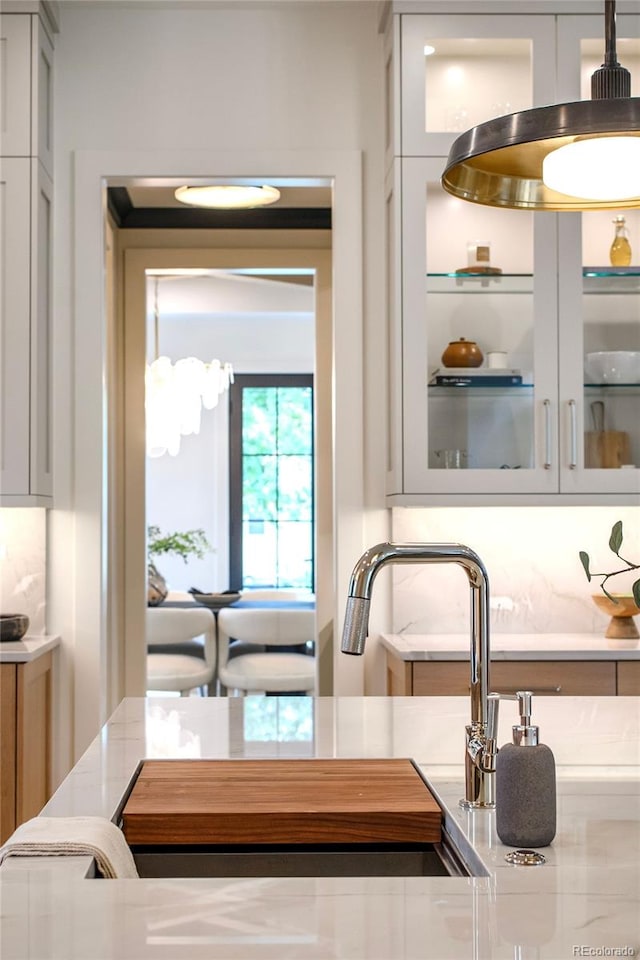 kitchen with white cabinetry