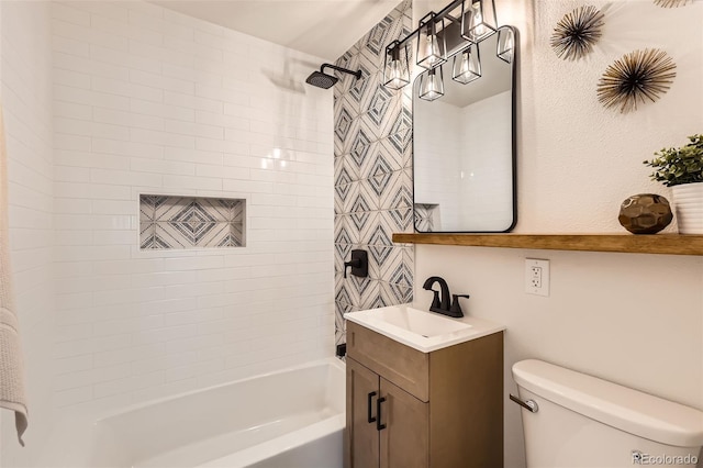 1120 Xenia St, Denver, CO 80220 - bathroom with toilet, vanity, and  shower combination