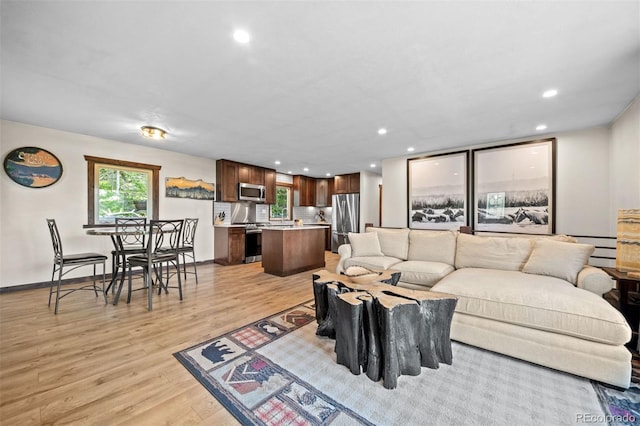 375 Castlewood Dr, Evergreen, CO 80439 - living room featuring recessed lighting and light wood finished floors
