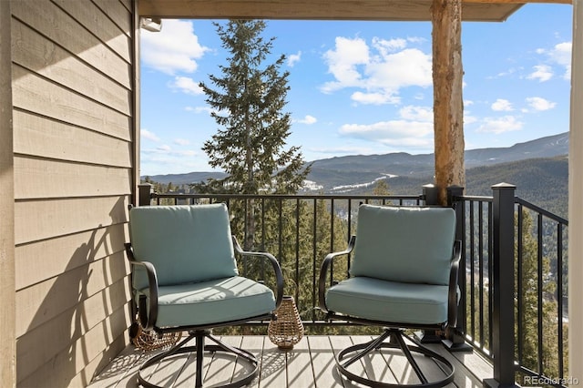 balcony with a mountain view