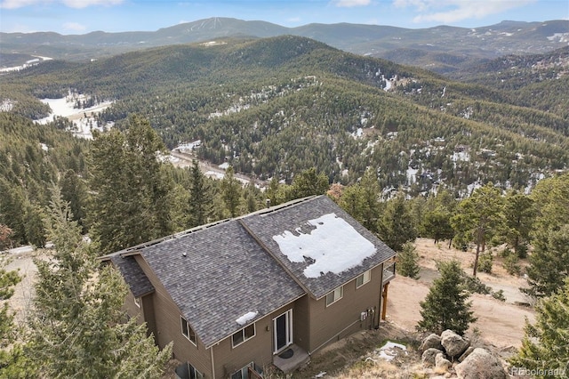 aerial view featuring a mountain view