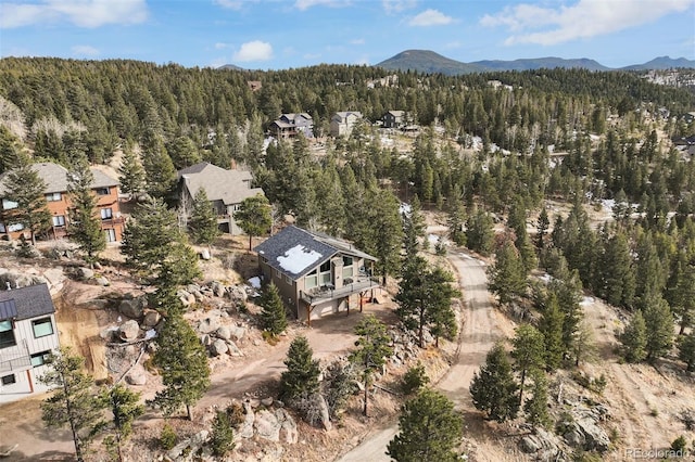 drone / aerial view with a mountain view