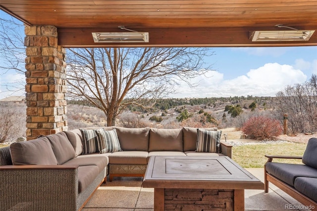 view of patio / terrace featuring an outdoor living space