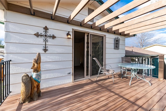deck with a pergola