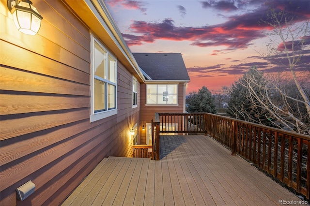 view of deck at dusk