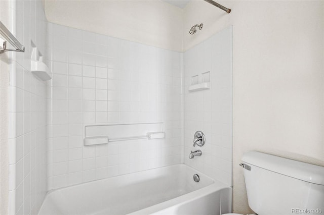 full bath featuring toilet and bathing tub / shower combination