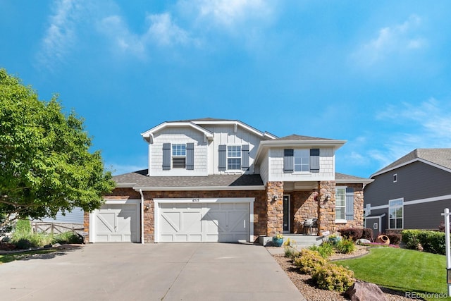 4515 W 107th Cir, Westminster, CO 80031 - view of front facade with stone siding, driveway, and a garage
