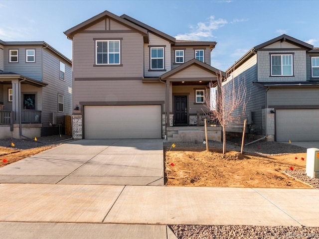 craftsman-style home with a garage